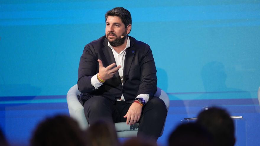El presidente del Partido Popular de la Región de Murcia, Fernando López Miras, durante el acto de presidentes autonómicos del PP en A Coruña