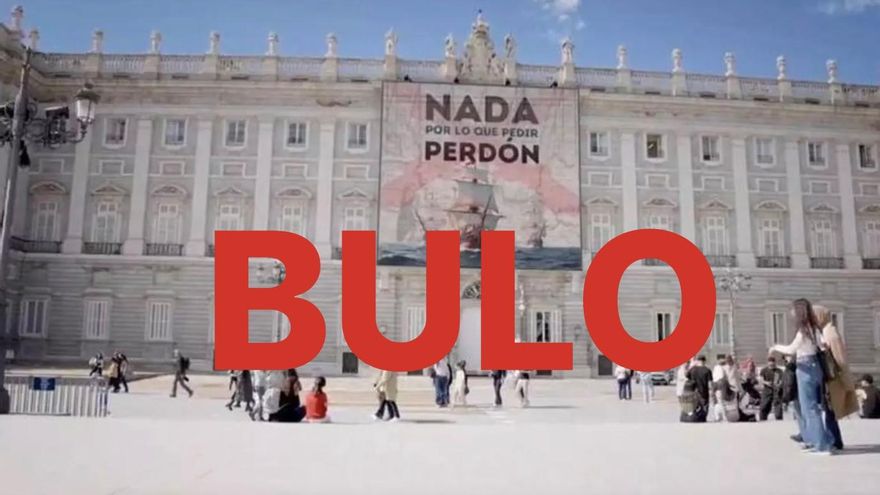 El responsable de prensa de Vox difunde un bulo en Twitter sobre una lona en el Palacio Real