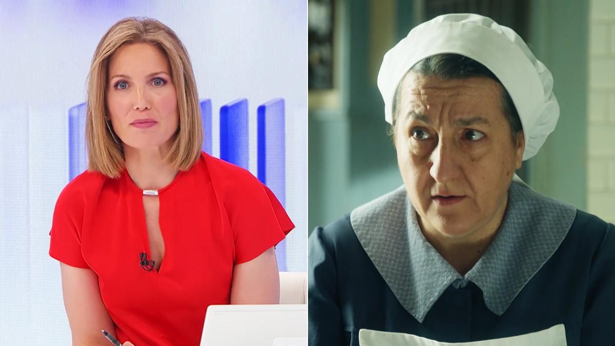 Silvia Intxaurrondo en 'La hora de La 1' / Escena de 'La Promesa'