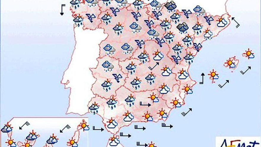 Chubascos o tormentas localmente fuertes en el cuadrante noreste