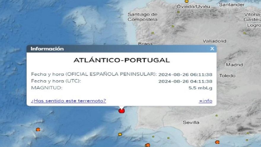Sentido en Córdoba el terremoto de 5,5 registrado este lunes en Portugal