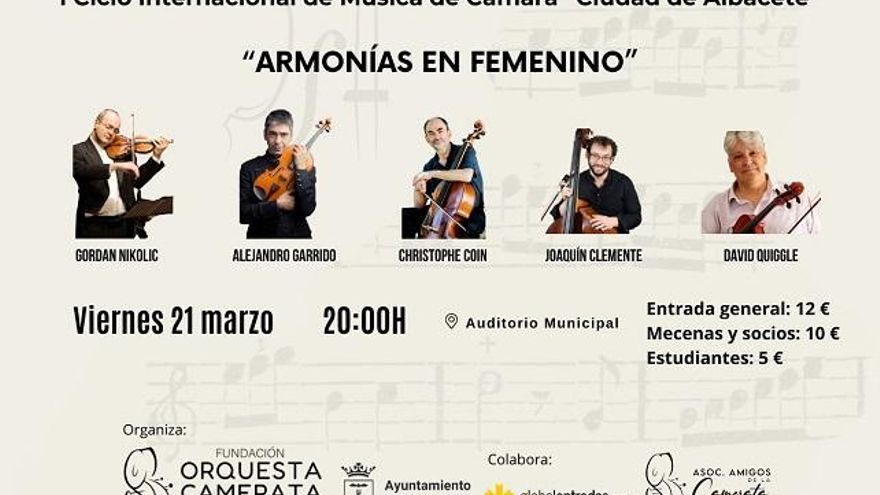 Un "concierto extraordinario en homenaje a la mujer" y solo hombres en el cartel: "Surrealista"