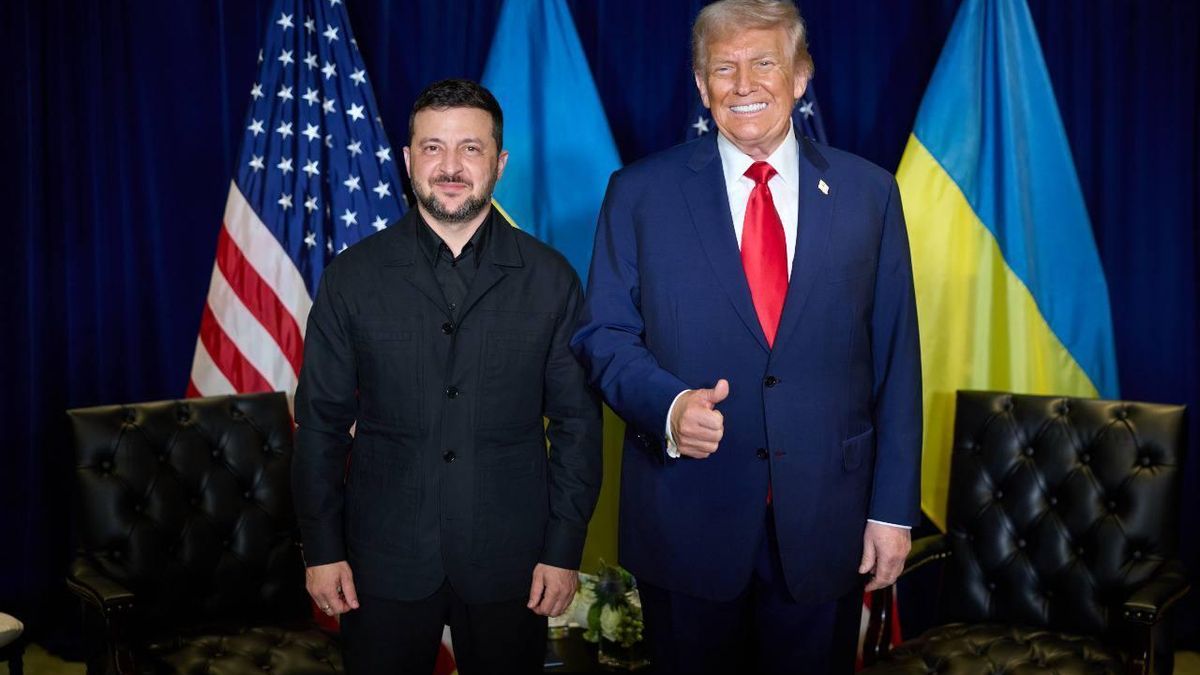 El presidente de Ucrania, Volodímir Zelenski, y el presidente de Estados Unidos, Donald Trump, en Naciones Unidas, el 23 de septiembre de 2025 en la ciudad de Nueva York.