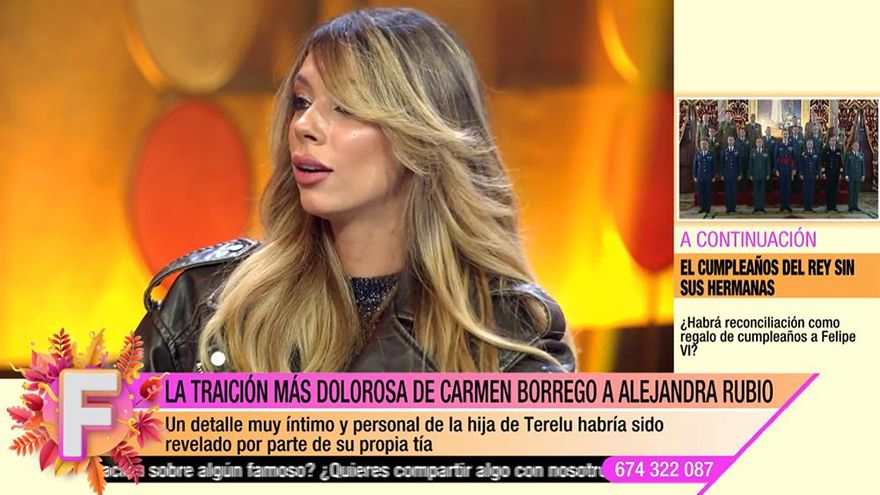 Alejandra Rubio se hartó de un tema en 'Fiesta' y acabó fuera de plató: "Se ha ido tocada"