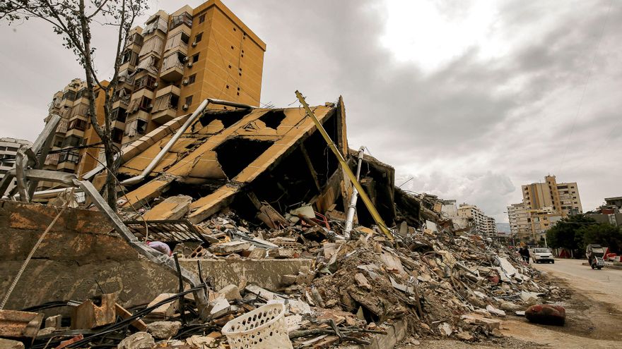 Edificio destruido en Beirut (Líbano).