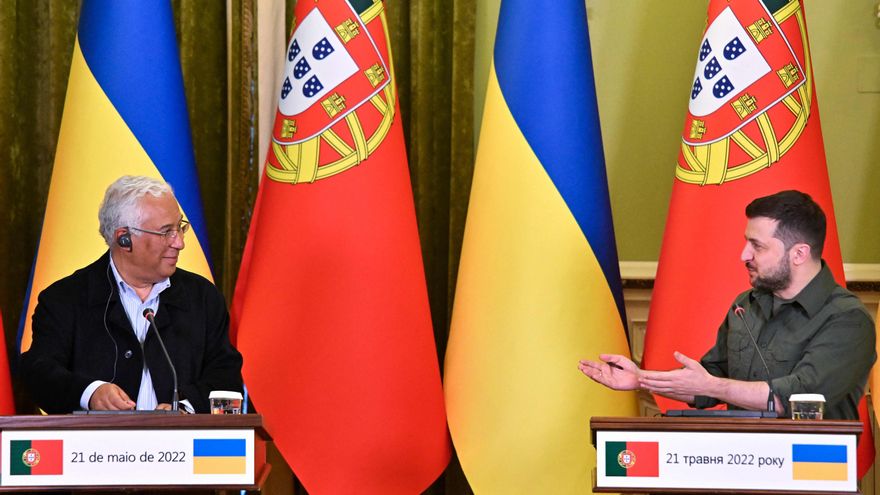 Costa y Zelenski en la rueda de prensa posterior a su encuentro