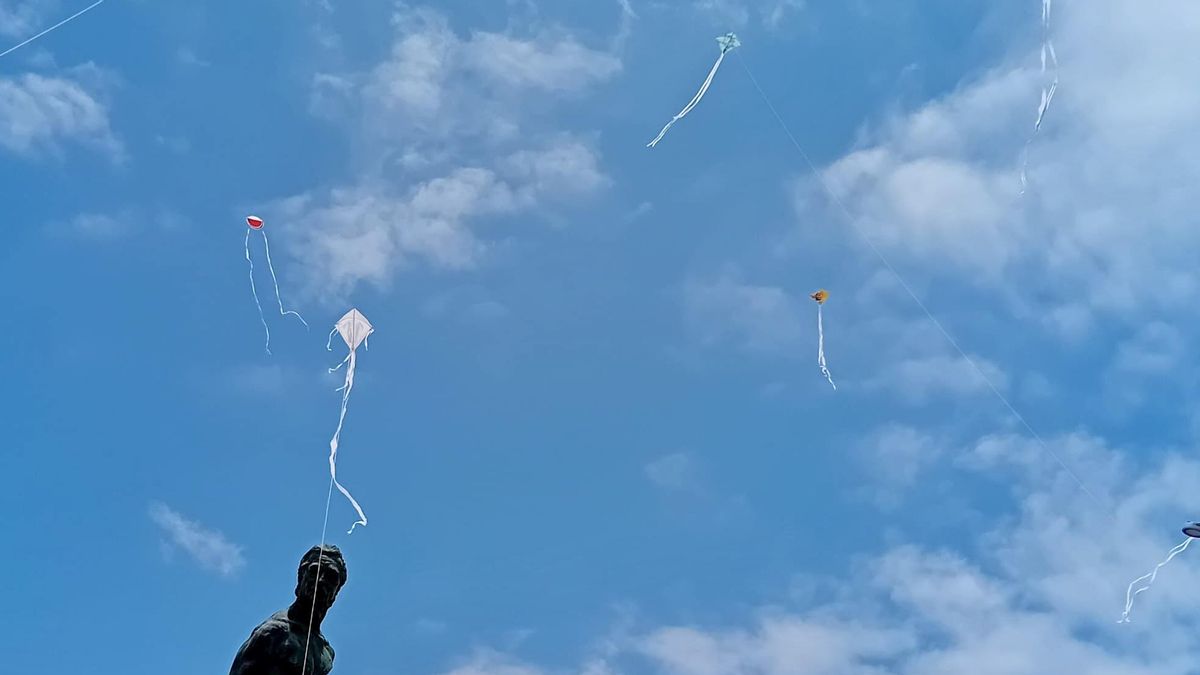 'Cometas por Palestina', acción solidaria en Las Palmas de Gran Canaria.