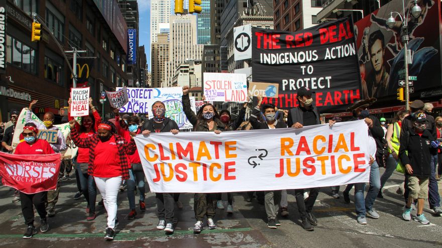 Una protesta por la justicia climática en Nueva York, Estados Unidos, en septiembre de 2020.