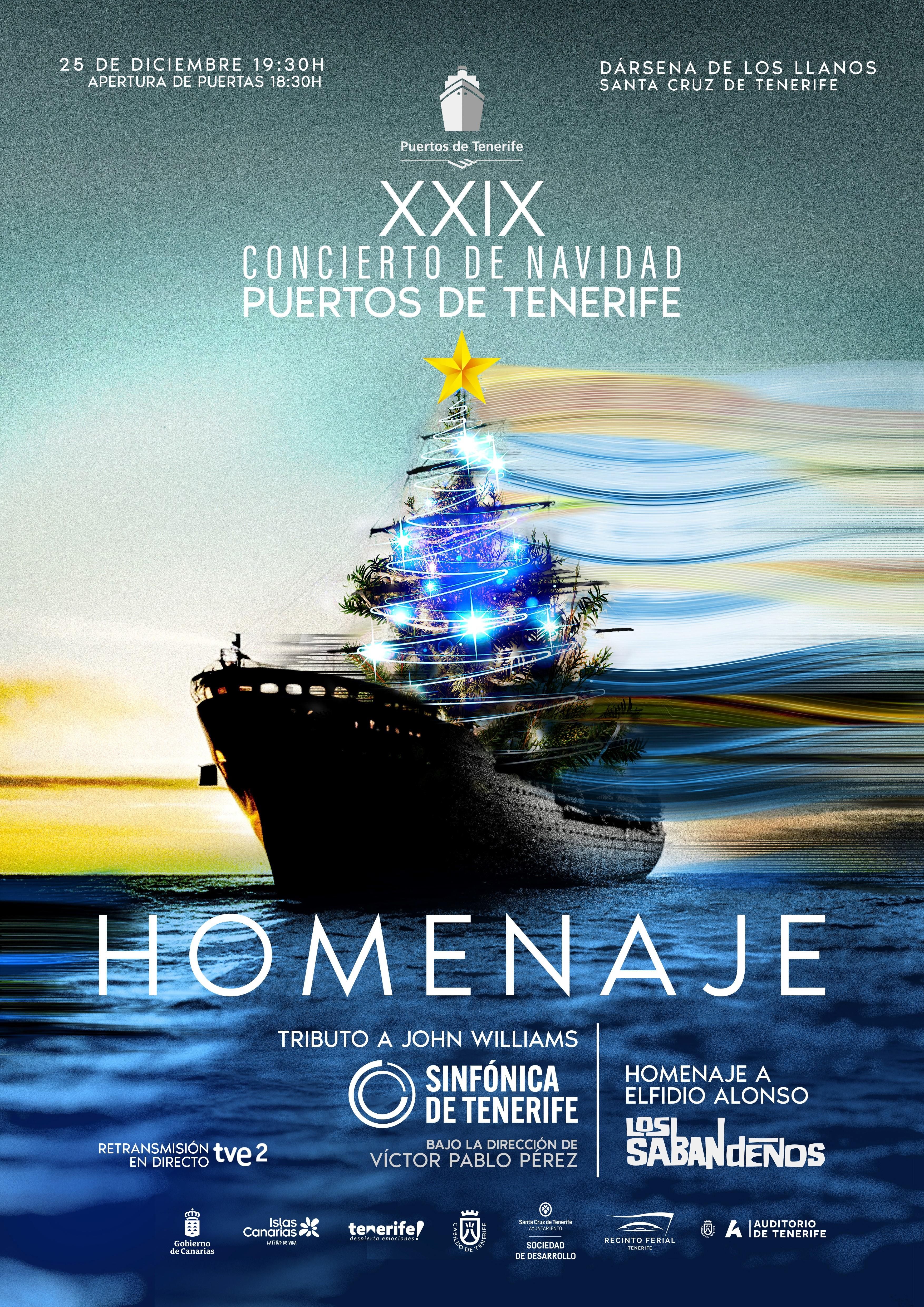 Cartel XXIX Concierto de Navidad de Puertos de Tenerife.