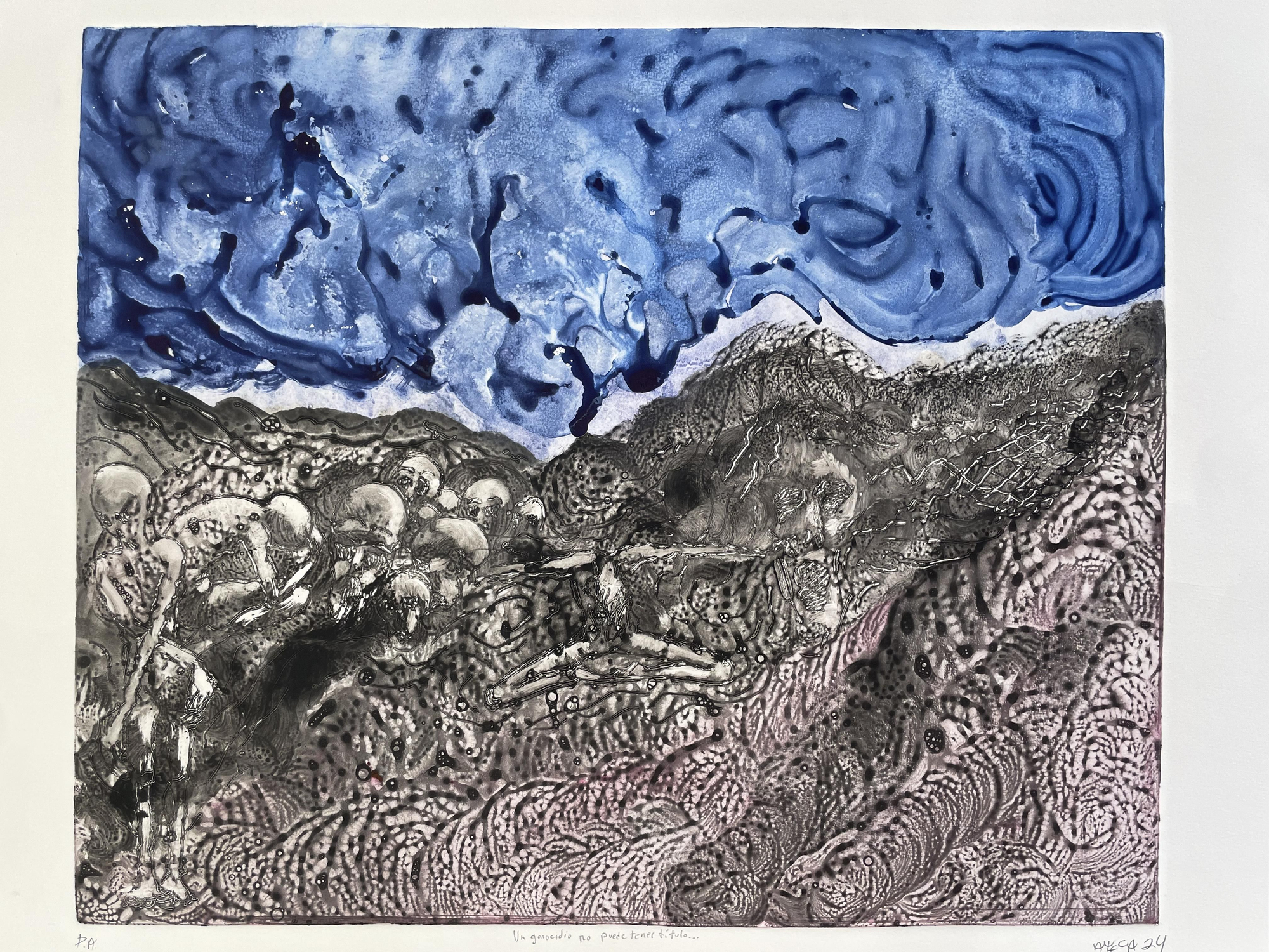 Uno de los grabados expuestos en Amán.