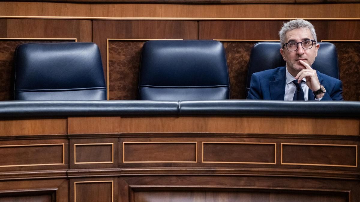 El ministro de Hacienda, Arcadi España, en el Congreso en una imagen de archivo.