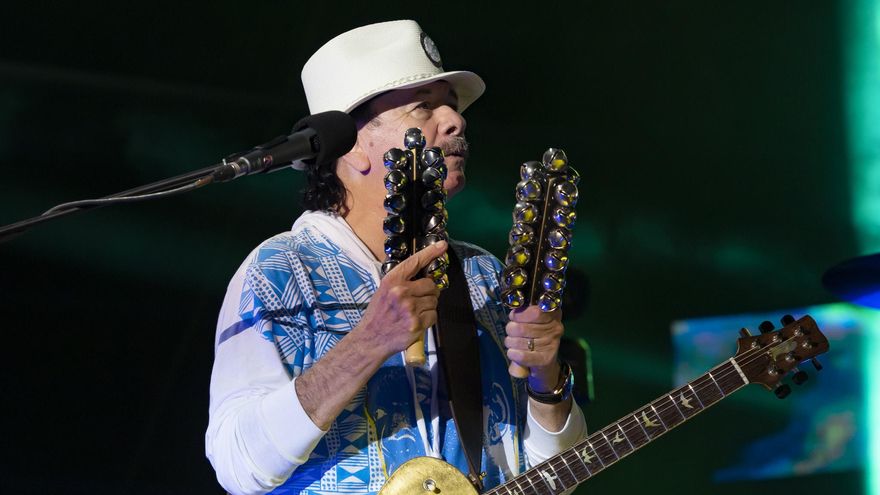 Santana siempre ha sido, también, buen dominador de instrumentos de percusión
