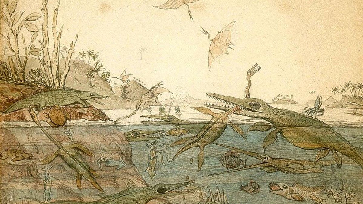 "Duria Antiquior – Un Dorset más antiguo" es una acuarela pintada en 1830 por el geólogo Henry De la Beche, basada en fósiles encontrados por Mary Anning, y fue la primera representación pictórica de una escena de tiempos remotos basada en evidencia fósil.