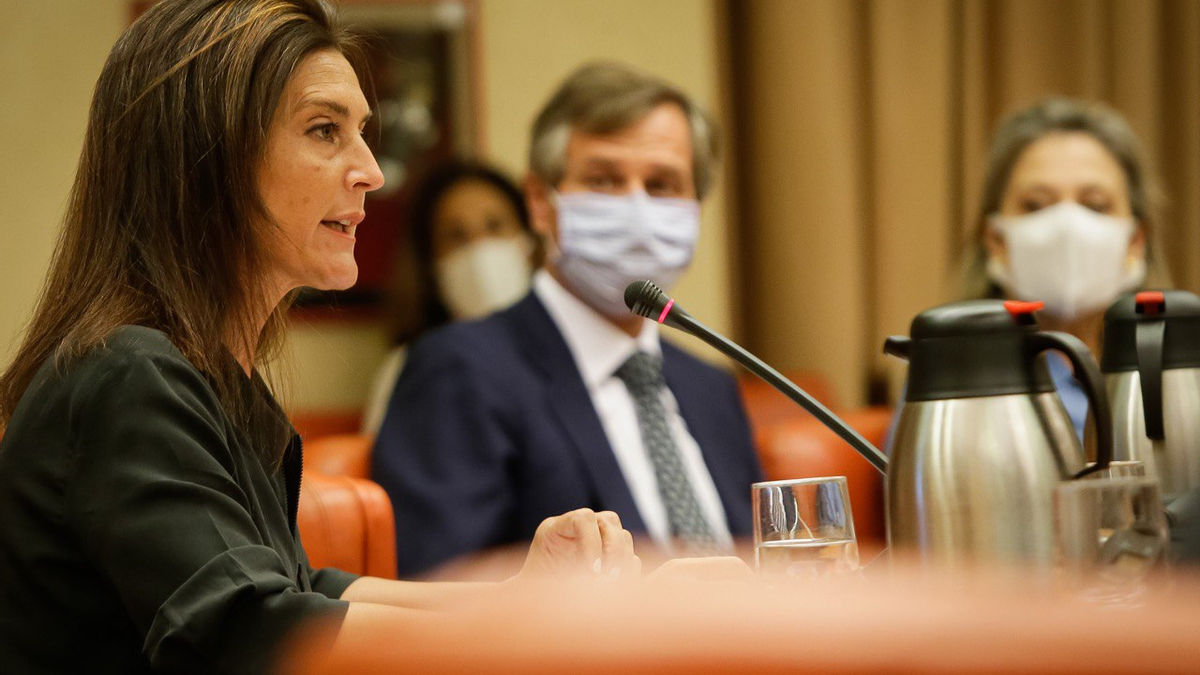Archivo - La diputada del Grupo Popular María Valentina Martínez Ferro, interviene en nombre de su grupo en la Diputación Permanente del Congreso. En Madrid (España) a 28 de julio de 2020.