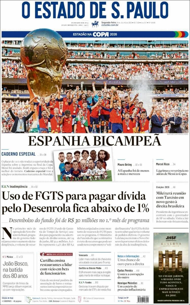 Las lágrimas de Messi y el título de España, en las tapas de los diarios del mundo