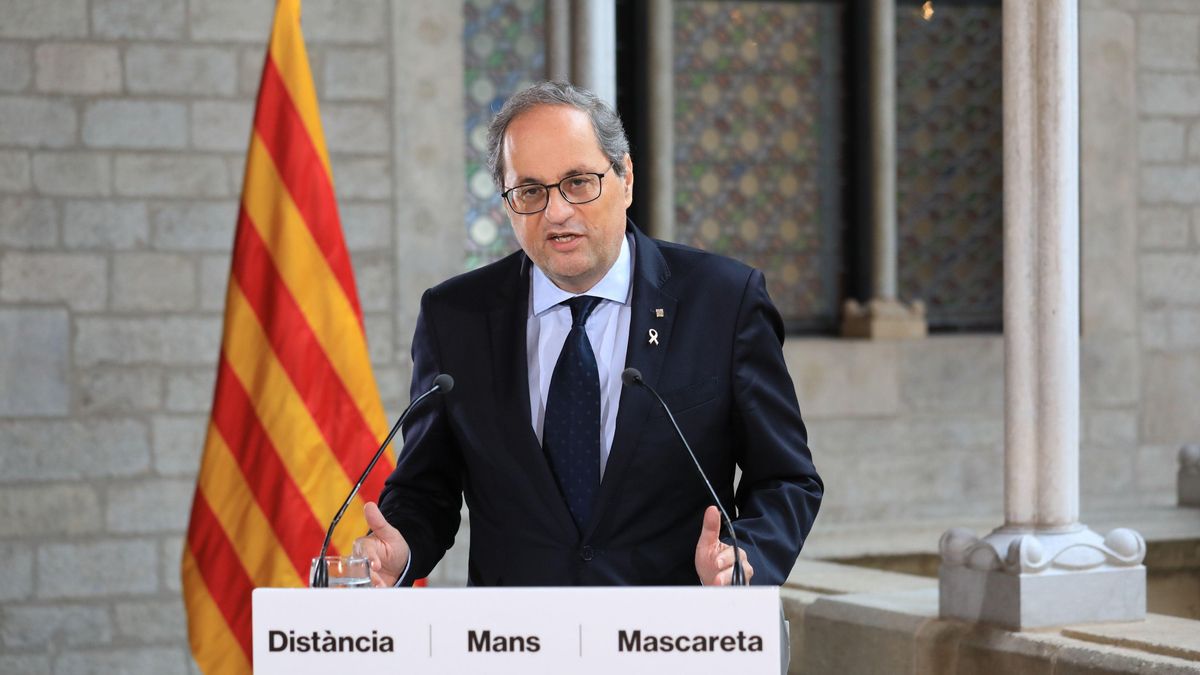 El presidente de la Generalitat, Quim Torra, en una declaración institucional. Archivo