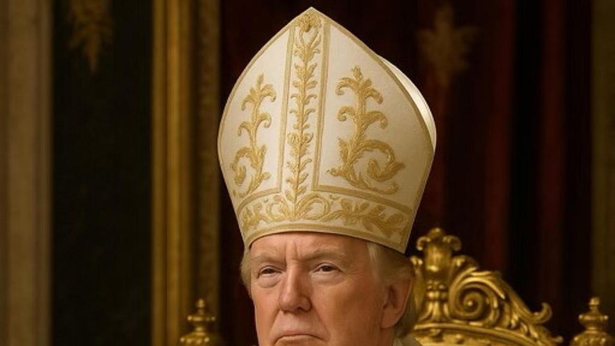 Trump postea en su cuenta de Truth Social una foto vestido de papa