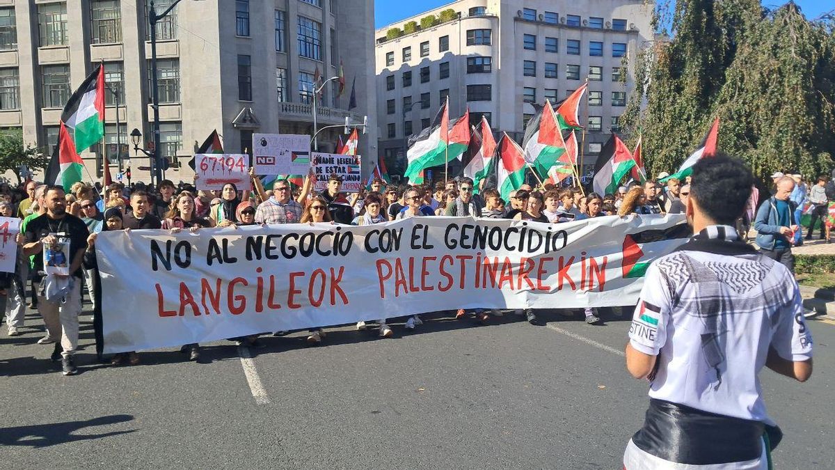 "No al negocio con el genocidio", el lema de la manifestación de Bilbao este 15 de octubre por Palestina