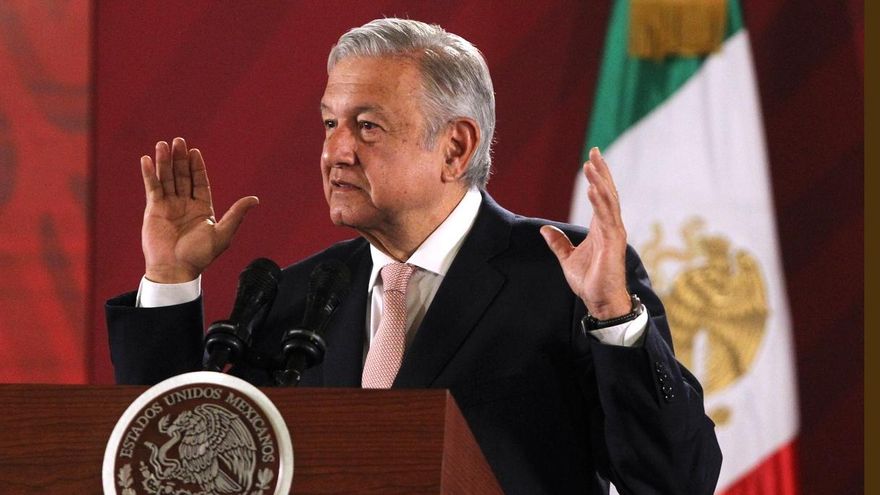 El presidente de México, Andrés Manuel López Obrador, habla durante su conferencia de prensa matutina en Palacio Nacional, en Ciudad de México (México).