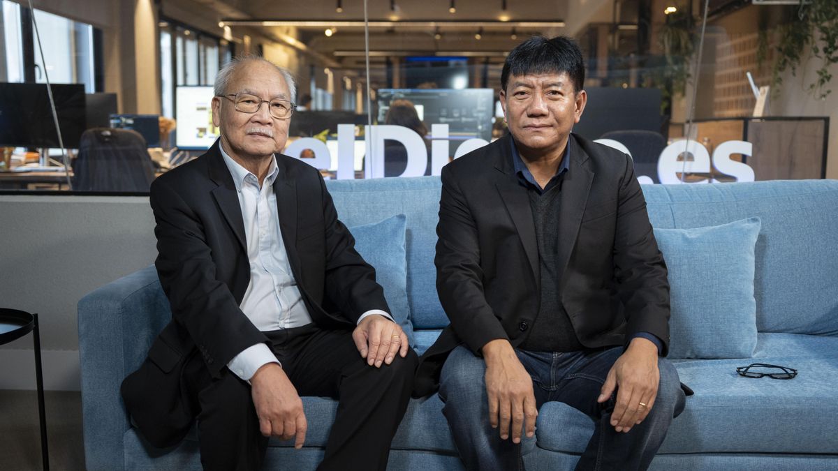 Harn Yawnghwe (izquierda) y Victor Biak Lian, representantes de Euro-Burma Office (EBO) y de Associates to Develop Democratic Burma (ADDB).