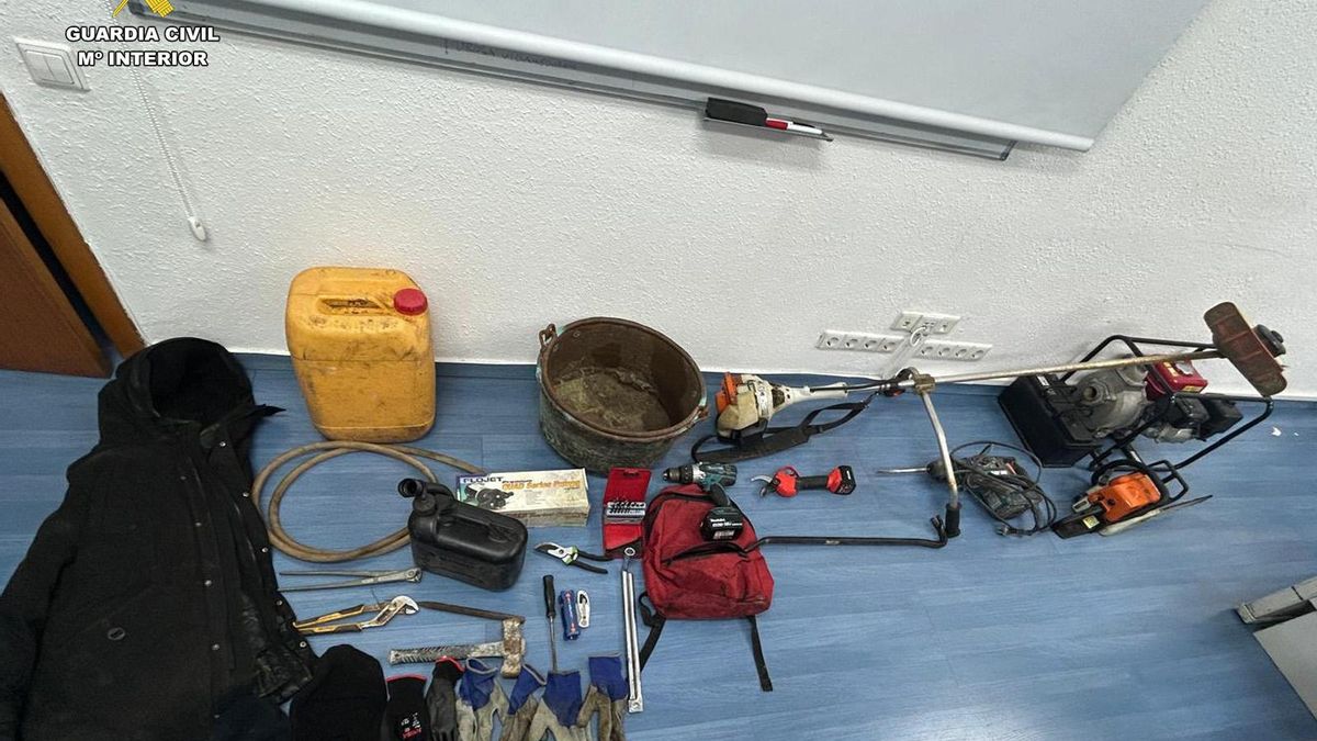 Elementos incautados durante los robos en zonas rurales de Albelda