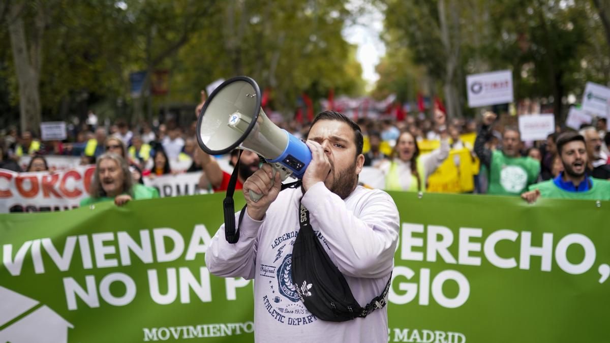 Manifestación por una vivienda digna en Madrid, este domingo
