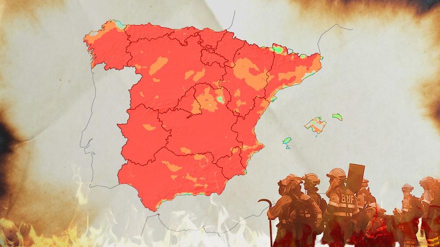 El calor extremo pone a toda la península en grave peligro de incendio forestal