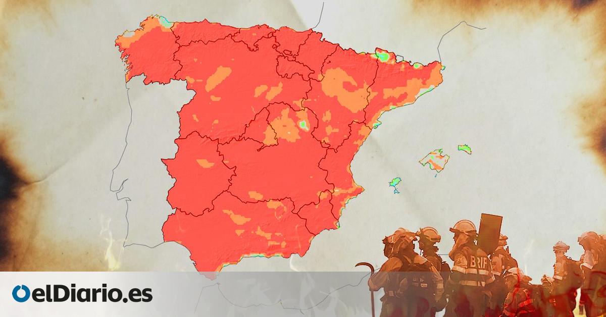 El calor extremo pone a toda la península en peligro extremo de incendio forestal