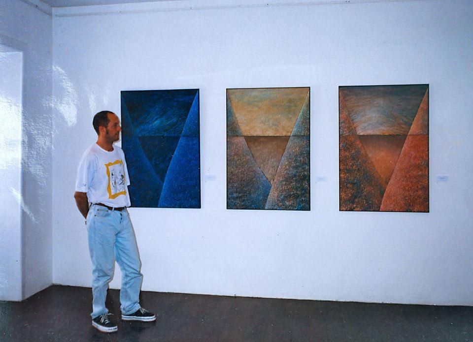 'El origen del mundo'. Tríptico. Óleo sobre lienzo. Ateneo de La laguna, 1998
