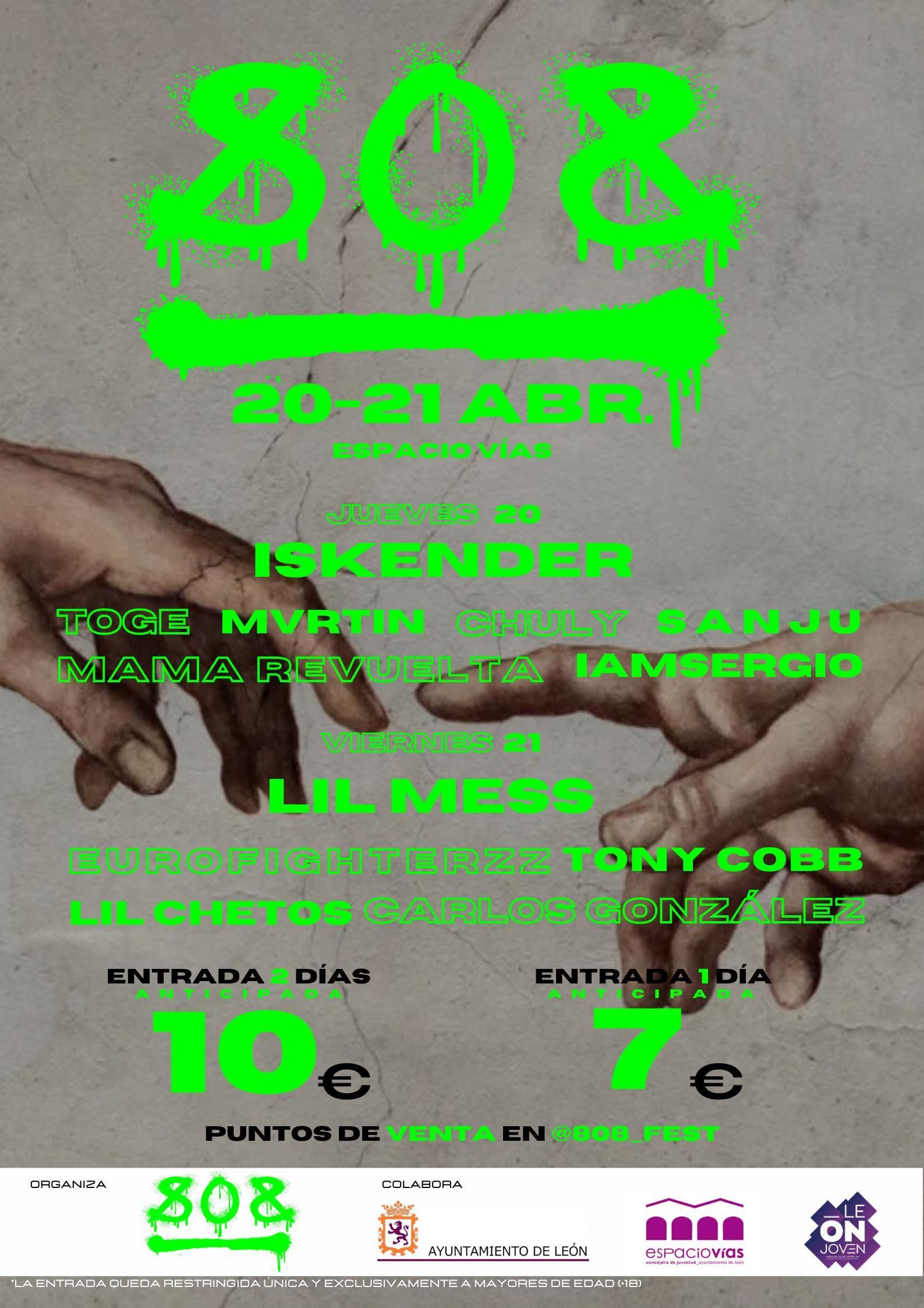 El cartel del festival '808' en León.