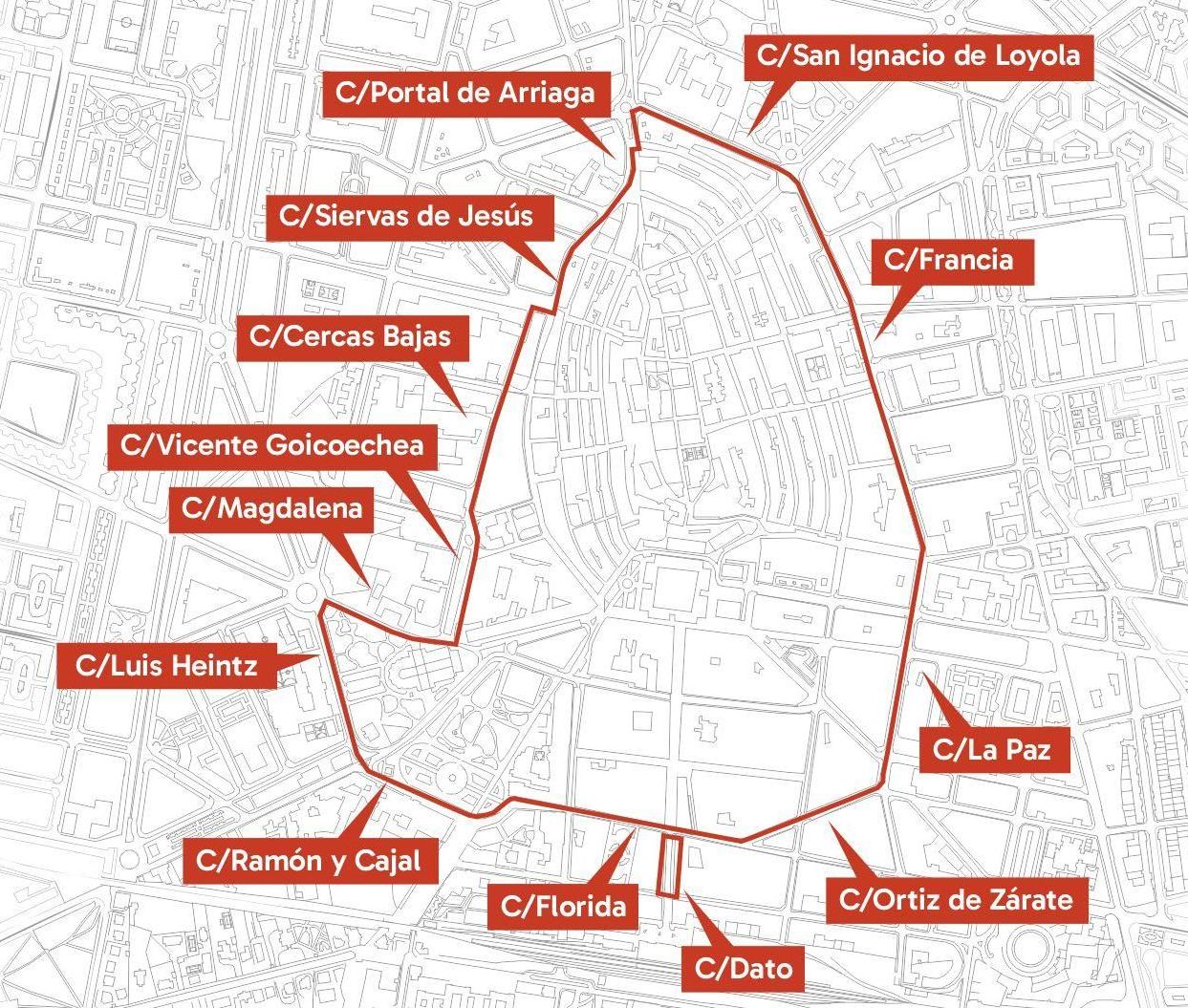 El mapa de la zona de bajas emisiones que entra en vigor ahora