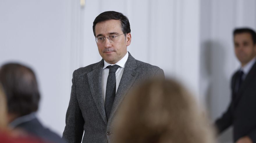 El ministro español de Exteriores, José Manuel Albares, en una reciente comparecencia pública. EFE/ Mariscal