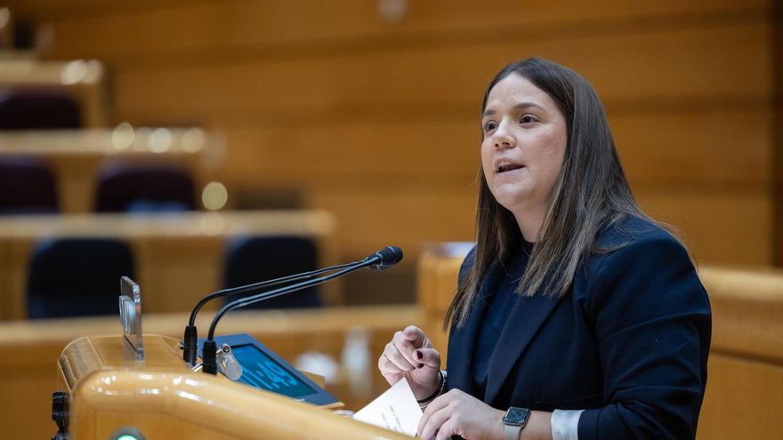 La senadora del PP Miriam García interviene durante una sesión plenaria, en el Senado, a 16 de diciembre de 2025