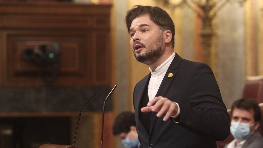 El portavoz de ERC en el Congreso, Gabriel Rufián, interviene en el Congreso
