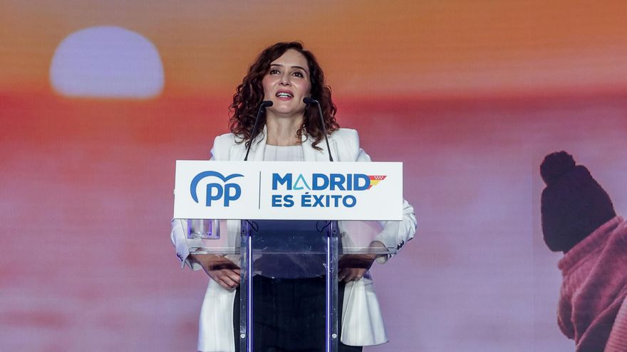 La presidenta de la Comunidad de Madrid y presidenta del Partido Popular (PP) de Madrid, Isabel Díaz Ayuso.