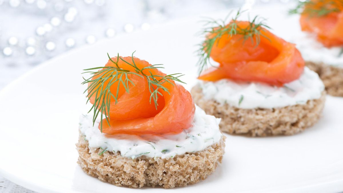 Canapés de salmón ahumado