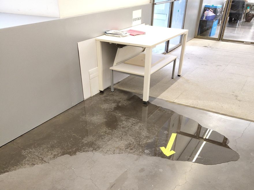 El escape de agua que amenazó este jueves la sala de estudio de Conde Duque