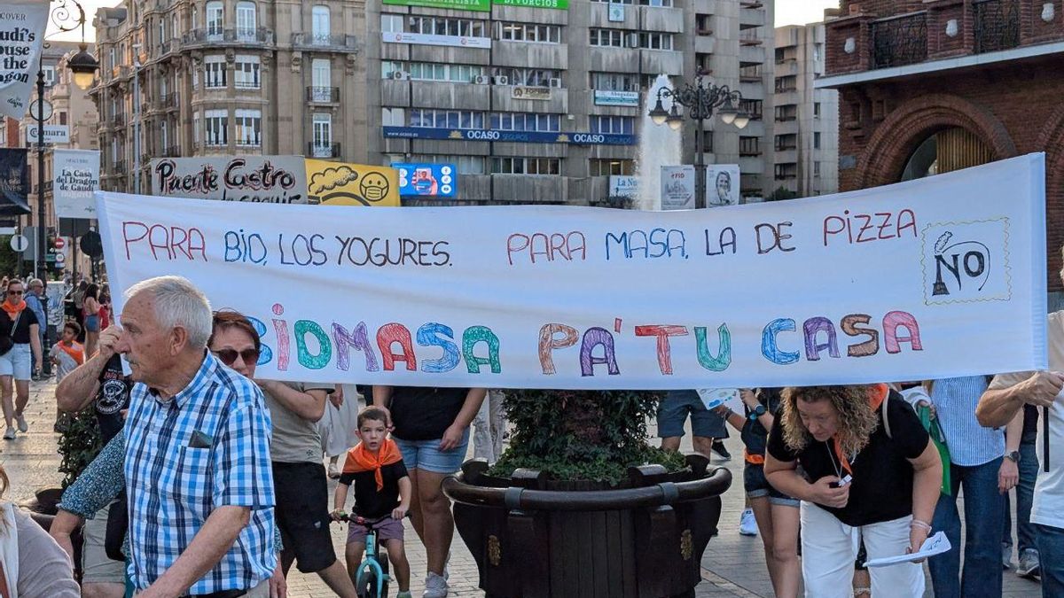 Imagen de la última y creciente protesta contra la macroplanta de incineración de biomasa de la Junta en Puente Castro.