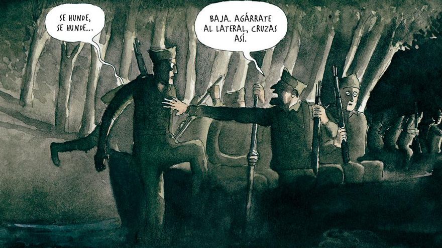 Detalle de una página de la novela gráfica 'Aquí donde estoy'