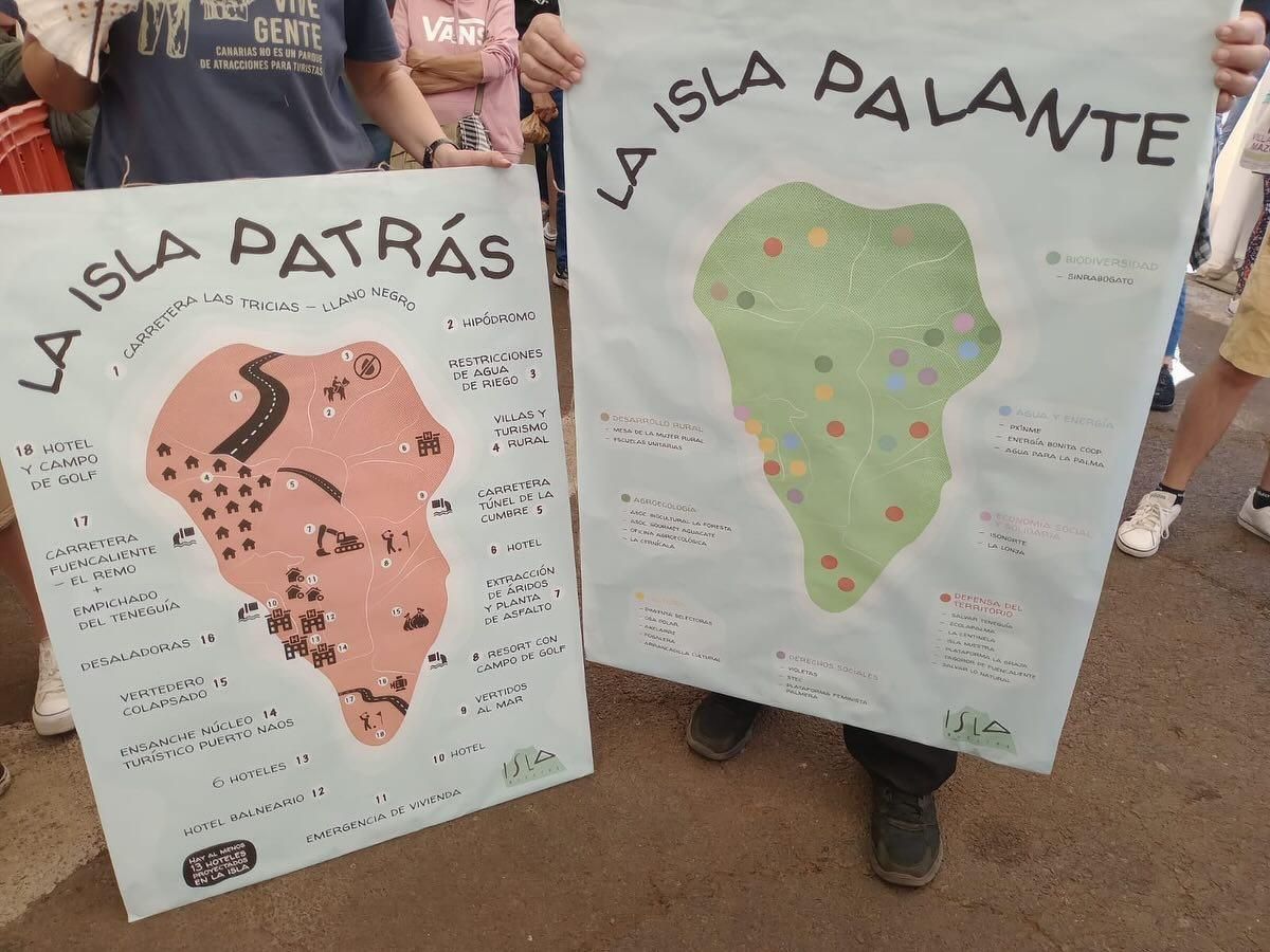Carteles que se exhibieron en el evento 'Puntagorda Foresta Rock'.