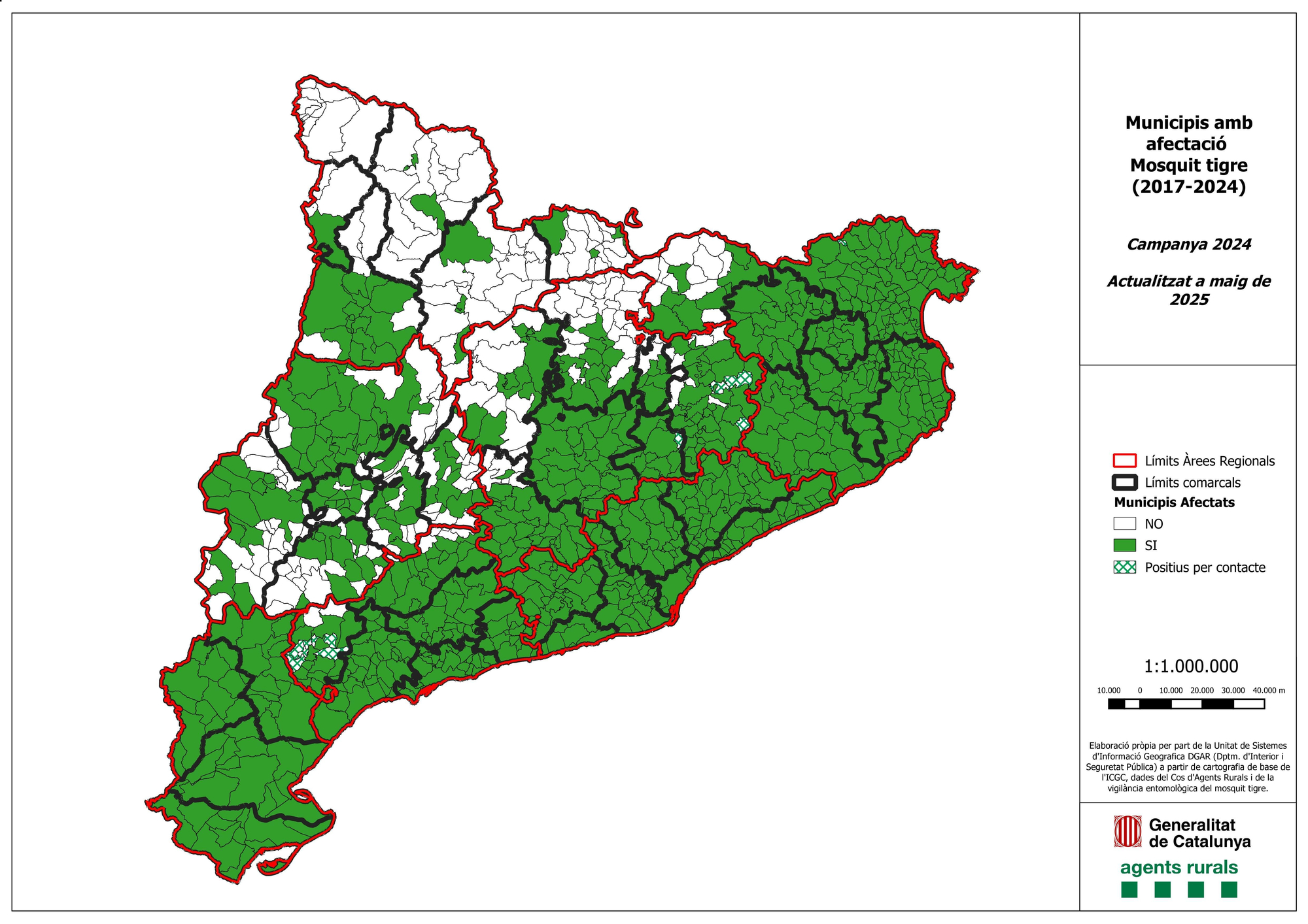 Municipis afectats mosquit tigre 2024