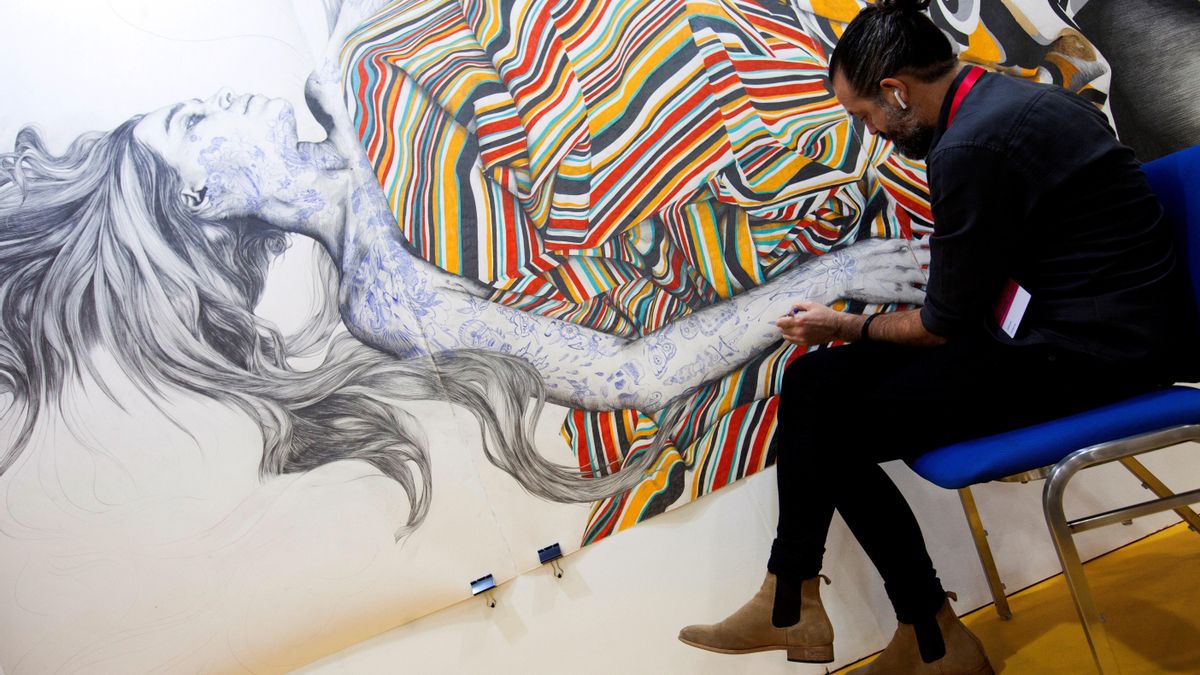Gabriel Moreno en la Affordable Art Fair de Hong Kong en 2018