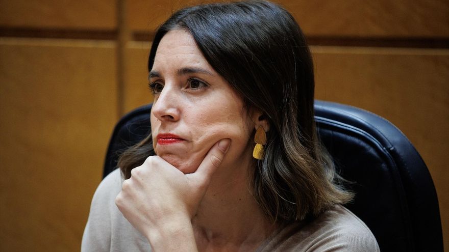 La ministra de Igualdad en funciones, Irene Montero, durante una sesión de control al Gobierno, en el Senado.