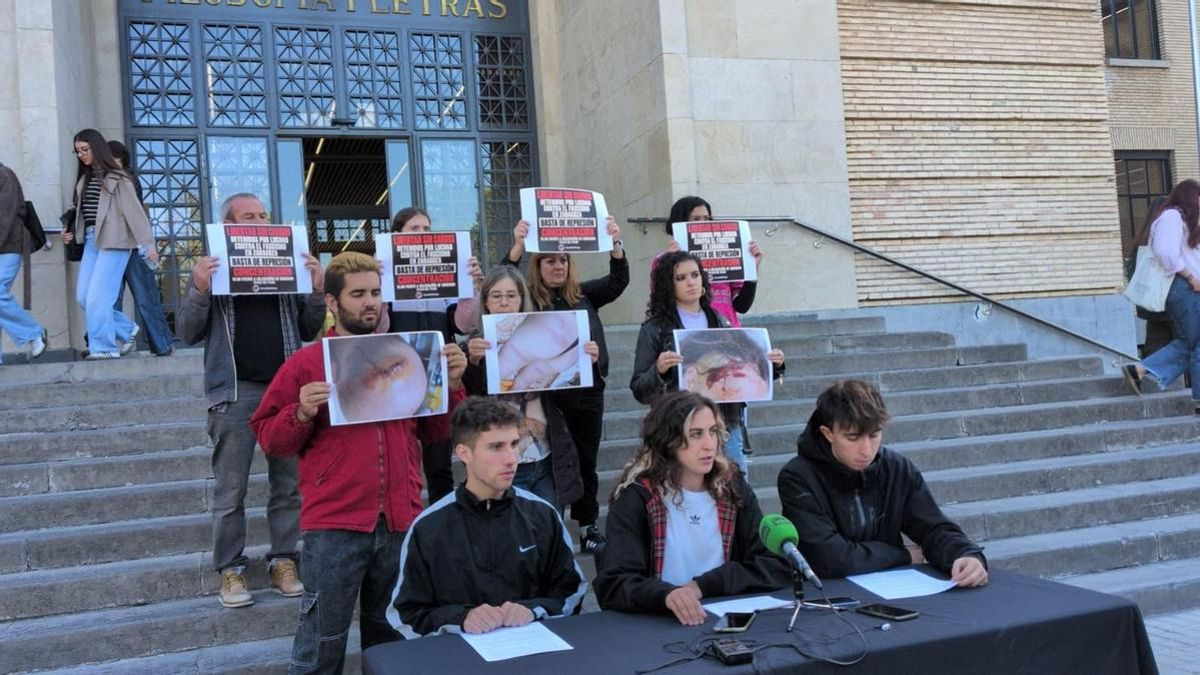 Denuncian diez heridos por las cargas policiales en el acto de Vito Quiles y piden la dimisión de la rectora de Unizar