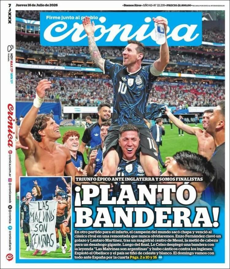 Hermosa mañana, ¿verdad? La Selección Argentina lo hizo otra vez: las tapas de los diarios se rinden ante la Scaloneta finalista