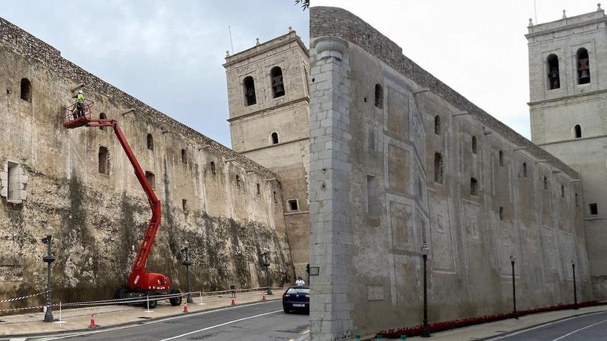 Vinaròs pide a la Generalitat que investigue si hubo mala praxis en la restauración de La Luz de las Imágenes de la fachada de la iglesia arciprestal