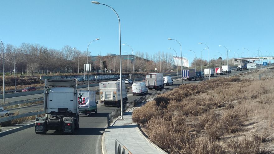 La protesta de los camiones en Madrid