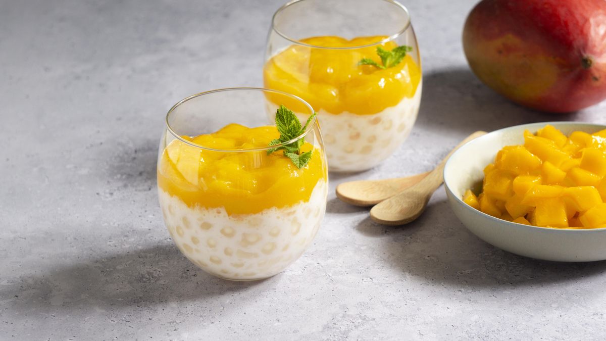 Crema de yogur con mango
