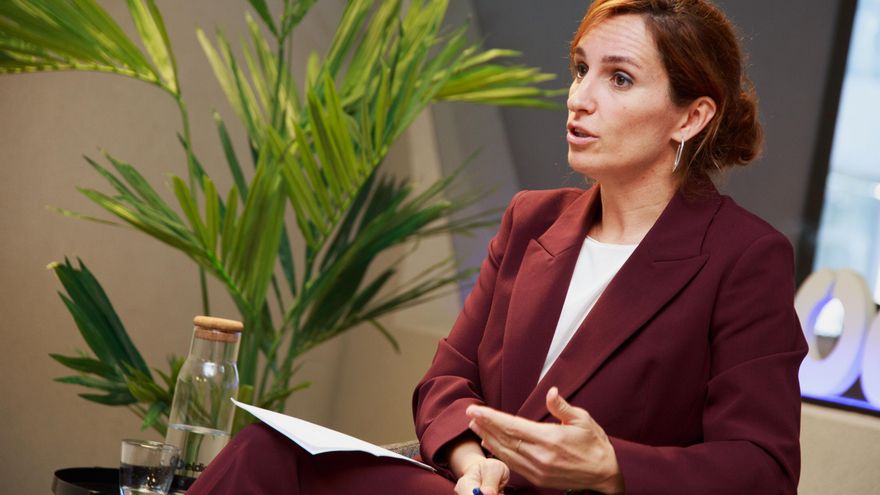 Mónica García durante la entrevista con elDiario.es.