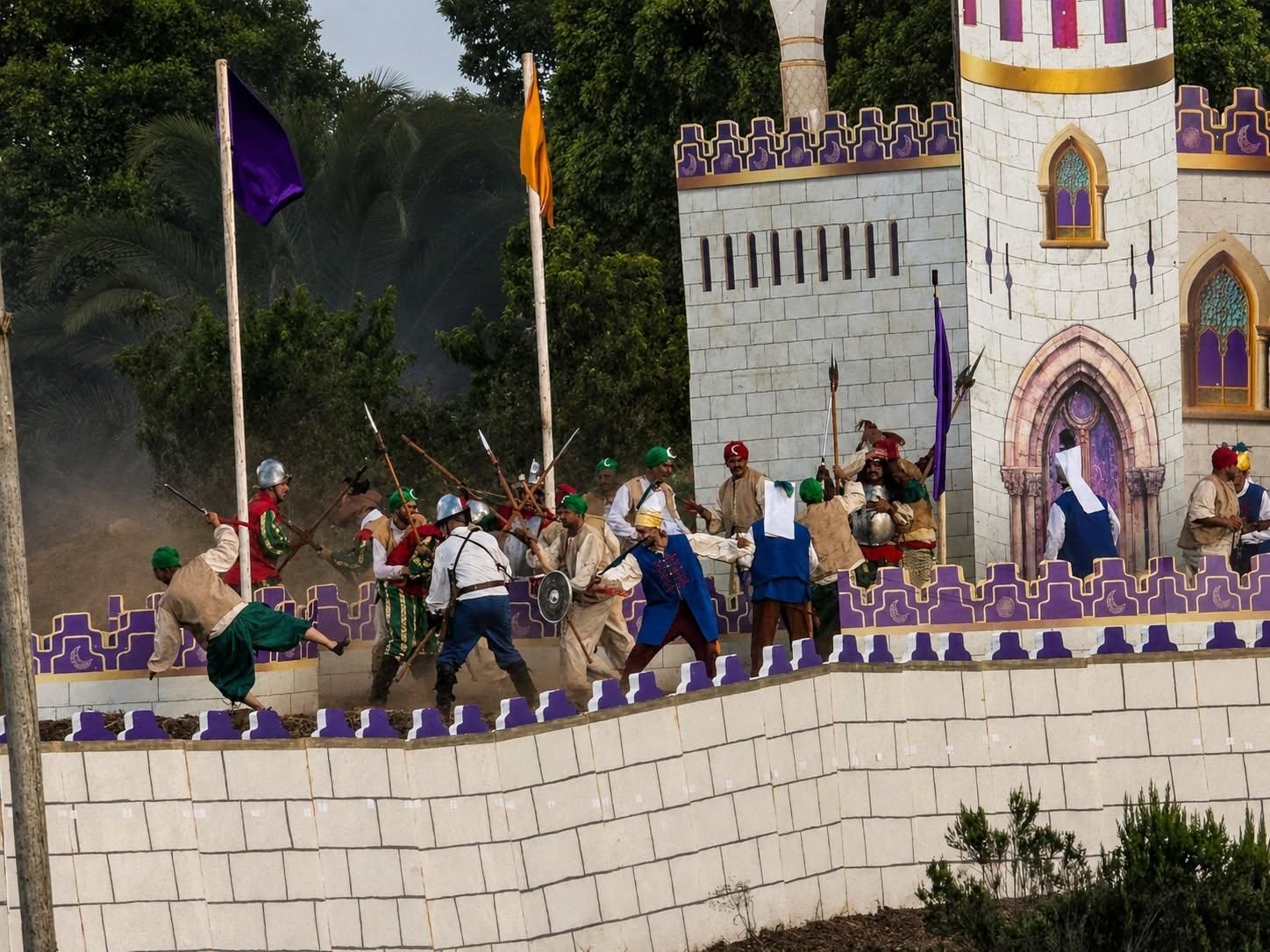 Representación alegórica de la Batalla de Lepanto en Barlovento el pasado domingo, 9 de agosto.